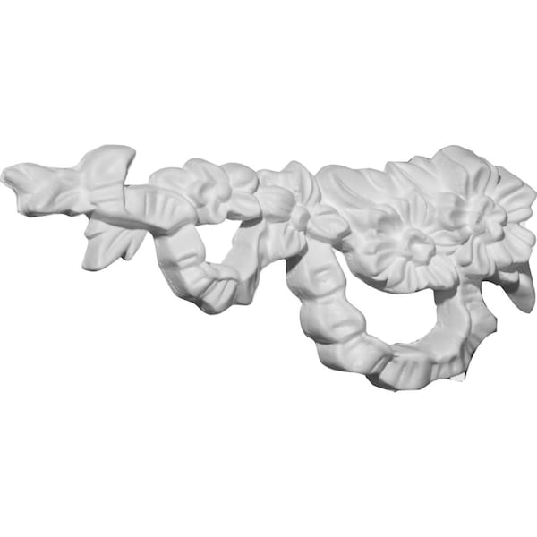 Ekena Millwork 7 3/4"W x 3"H x 7/8"P Floral Ribbon Onlay, Left ONL03X07X01FL-L - main